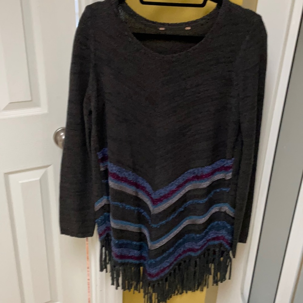 Fringed sweater.  Soft Surroundings